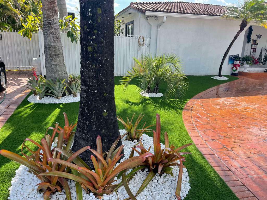 Finished turf installation Coral Gables